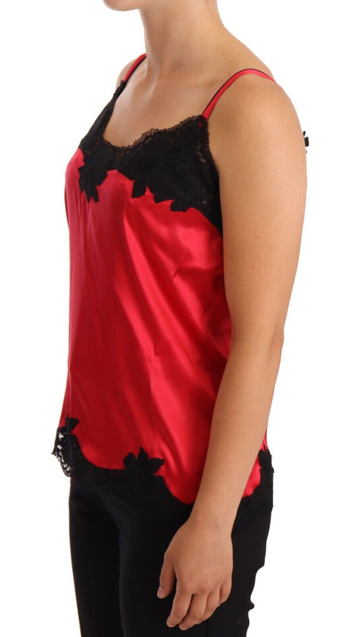 Dolce & Gabbana Silk Blend Lace-Trim Camisole in Red &amp; Women's Black