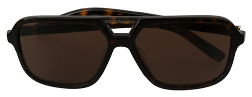 Dolce & Gabbana Elegant Brown Patterned Men's Men's Sunglasses