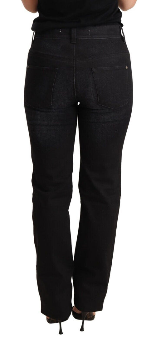 Ermanno Scervino Chic Black Washed Straight Cut Women's Jeans