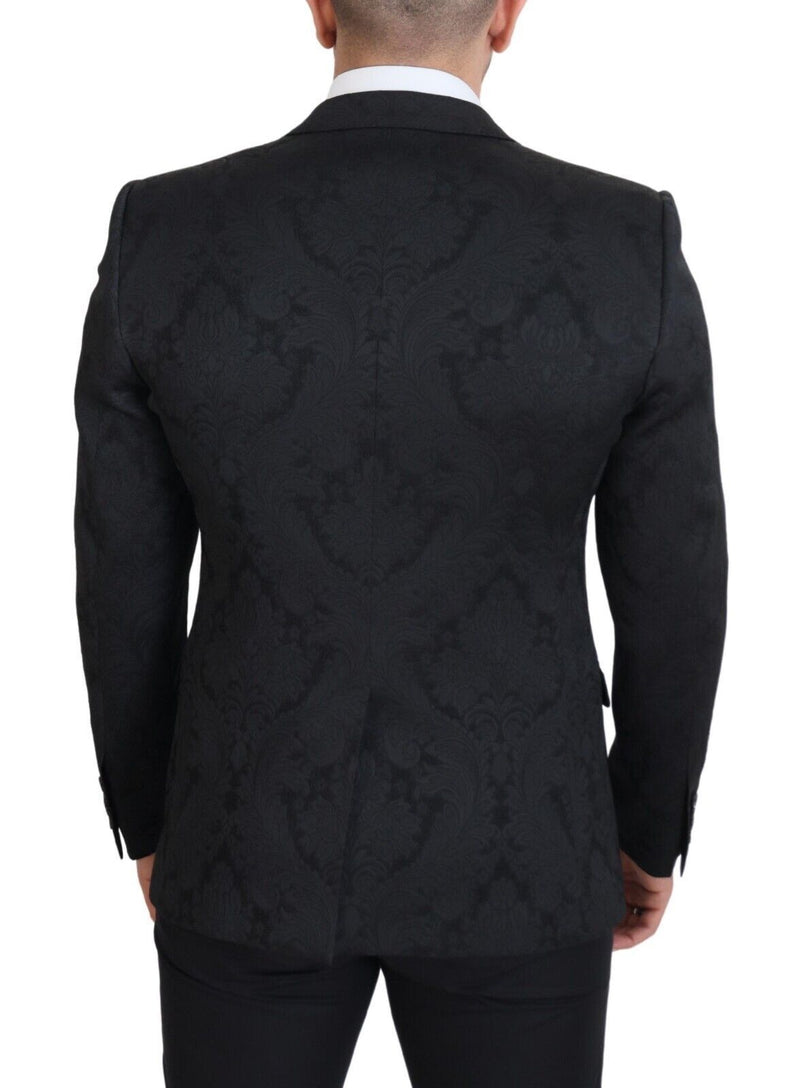 Dolce & Gabbana Elegant Black Martini Suit Jacket &amp; Vest Men's Ensemble