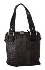 WAYFARER Chic Black and Gray Fabric Shoulder Women's Handbag