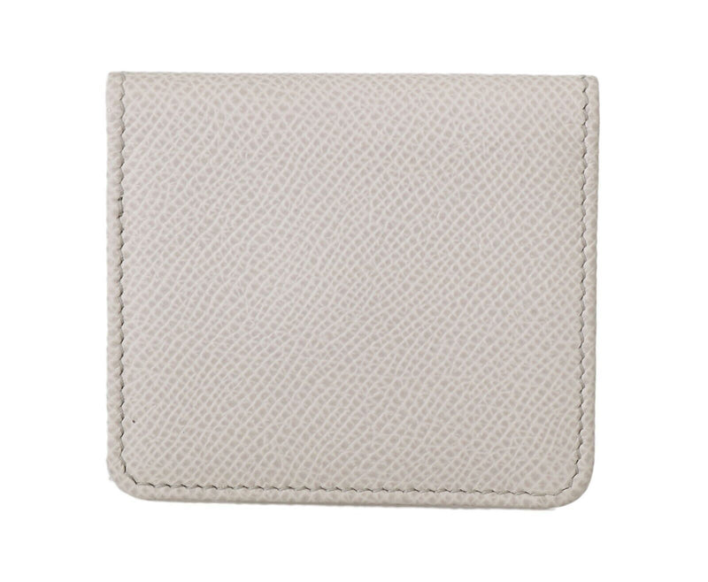 Dolce & Gabbana Chic White Leather Condom Case Men's Wallet