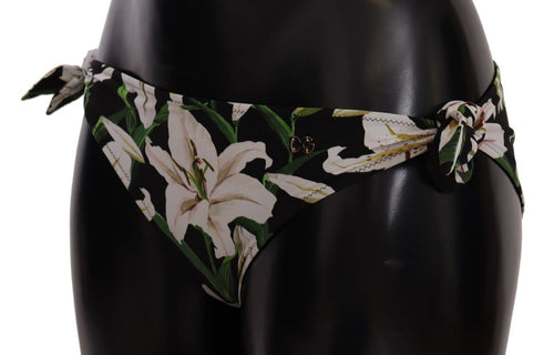 Dolce & Gabbana Elegant Lily-Print Bikini Women's Bottom