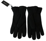 Dolce & Gabbana Elegant Black Leather Biker Men's Gloves