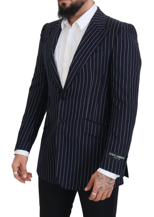 Dolce & Gabbana Elegant Navy Slim Fit Wool Men's Blazer