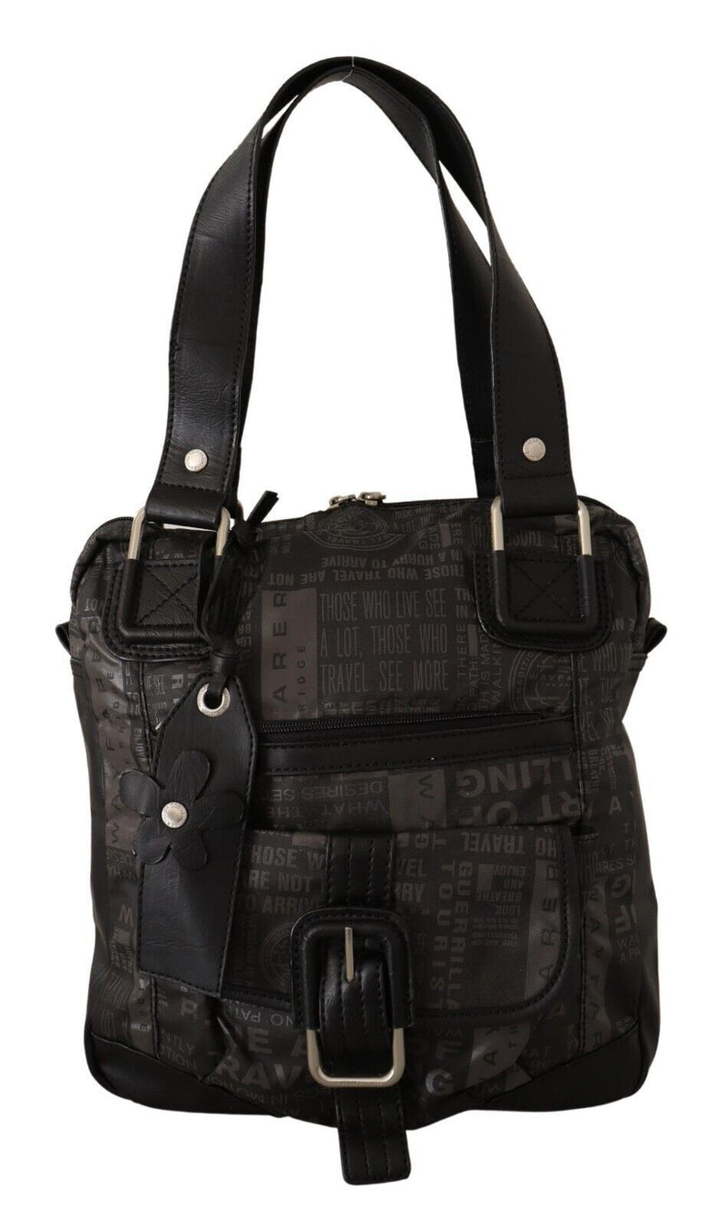 WAYFARER Chic Black and Gray Fabric Shoulder Women's Handbag