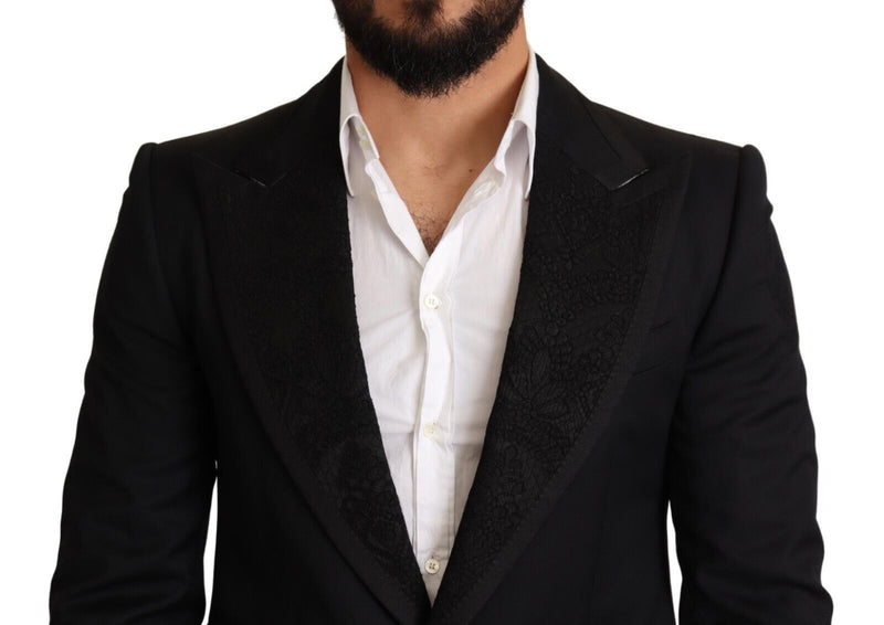 Dolce & Gabbana Elegant Black Slim Fit Blazer Men's Jacket