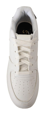 SIGNS Chic White Leather Low Top Men's Sneakers