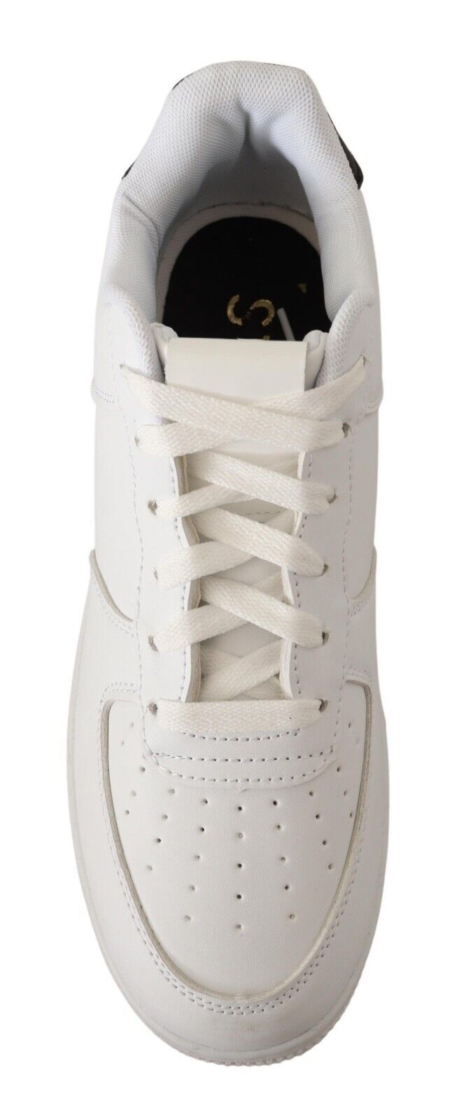SIGNS Chic White Leather Low Top Men's Sneakers