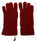 Dolce & Gabbana Elegant Red Cashmere Winter Men's Gloves