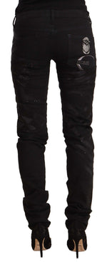 Just Cavalli Elegant Black Slim Fit Embellished Women's Jeans