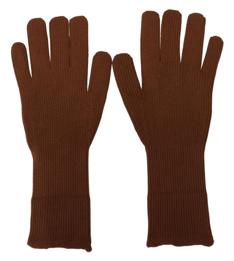 Dolce & Gabbana Elegant Brown Cashmere Winter Men's Gloves