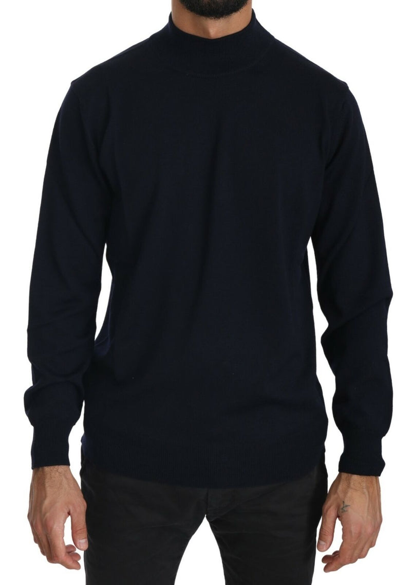 MILA SCHÖN Elegant Dark Blue Pullover Men's Sweater