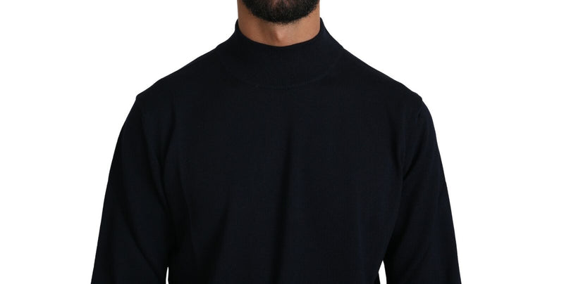 MILA SCHÖN Elegant Dark Blue Pullover Men's Sweater