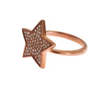 Nialaya Dazzling Pink Gold Plated Sterling Silver CZ Women's Ring