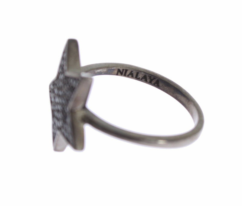 Nialaya Exquisite Sterling Silver CZ Crystal Women's Ring
