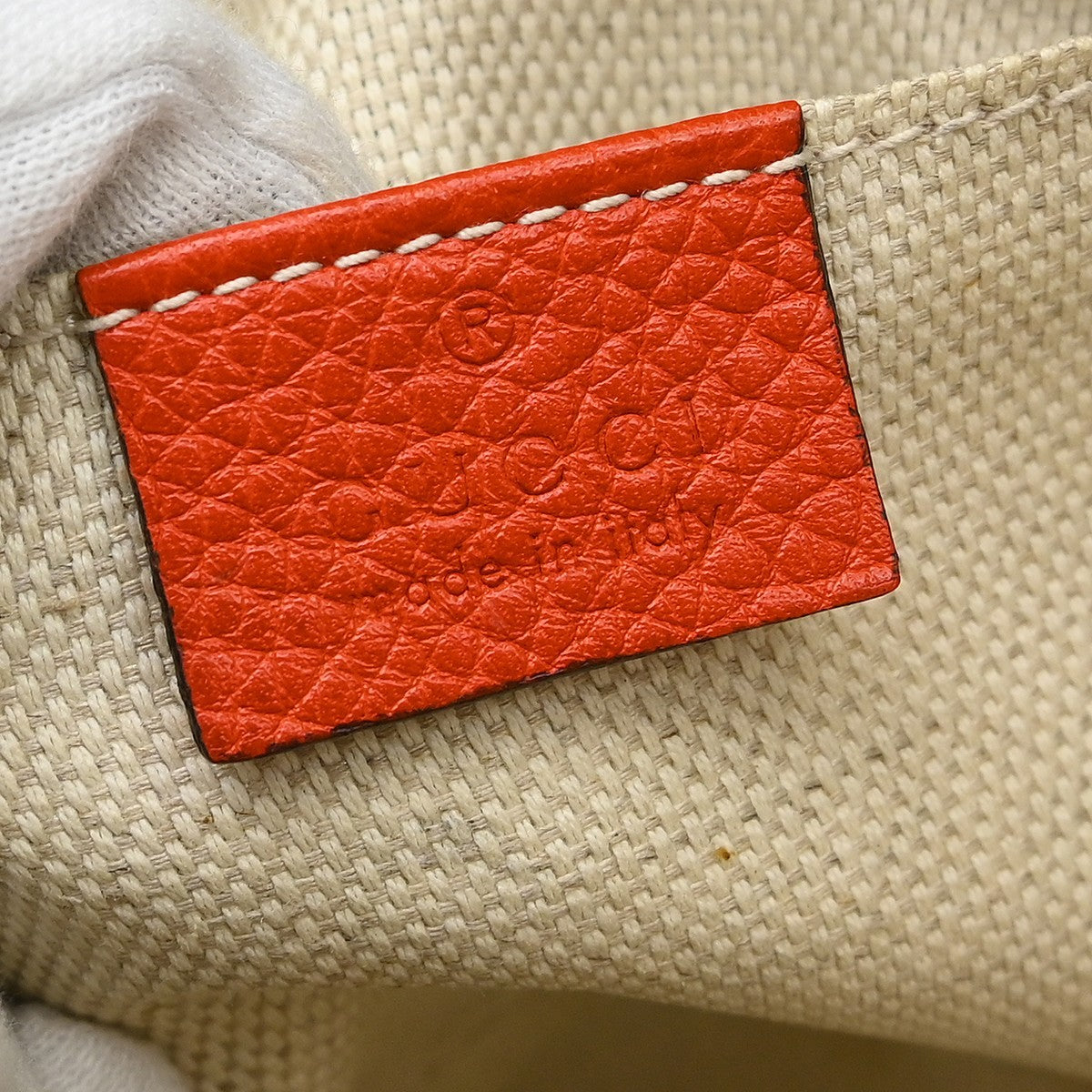 Gucci Soho Chain Crossbody Bag Leather Orange Leather Shoulder Bag Bag (Pre-Owned)