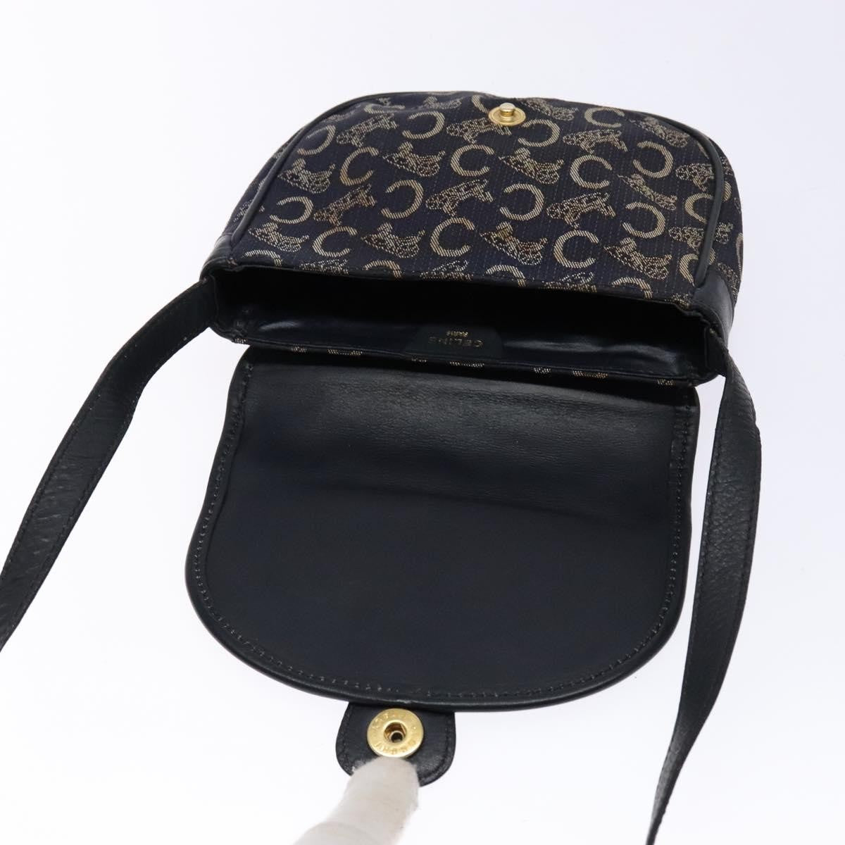 Celine C Sulky Shoulder Bag Canvas And Leather Navy Canvas Shoulder Bag Bag (Pre-Owned)