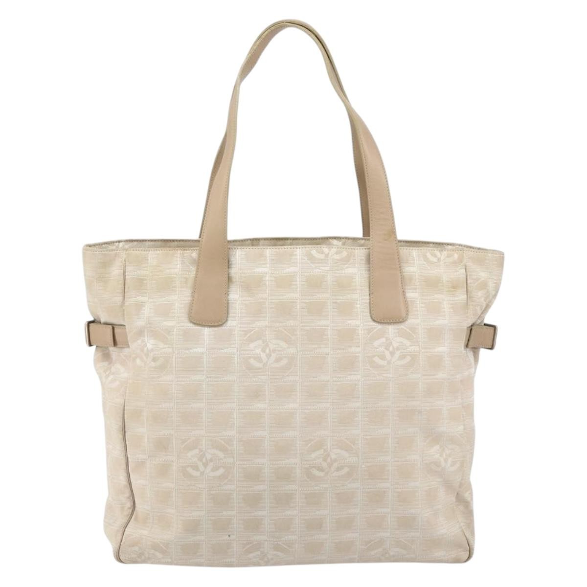 Chanel Travel Line Tote Nylon Pink Nylon Tote Bag Bag (Pre-Owned)