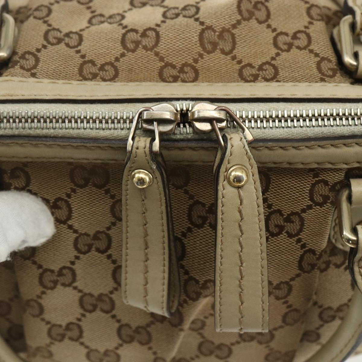 Gucci Sukey Top Handle Satchel Gg Coated Canvas Beige Canvas Handbag (Pre-Owned)