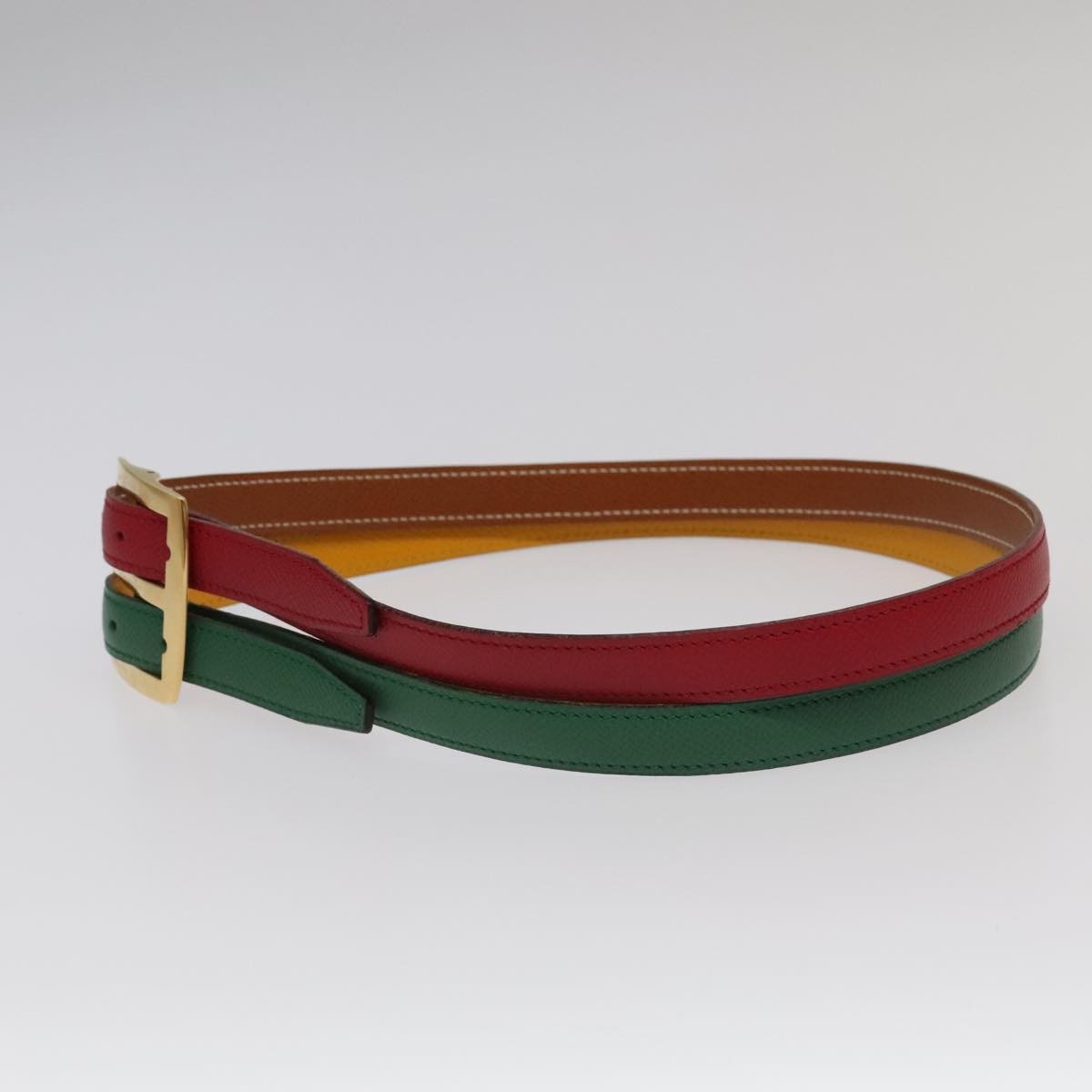 Hermes Double Hole Buckle Belt Metal And Leather Multicolour Leather Belts Accessory (Pre-Owned)