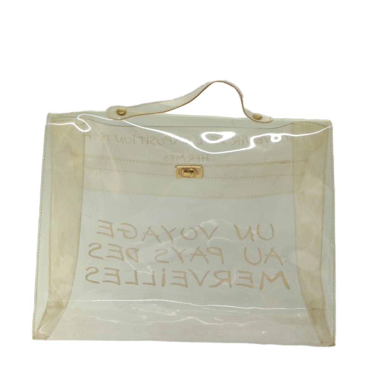 Hermes Kelly Souvenir Bag Vinyl Clear Plastic Handbag (Pre-Owned)