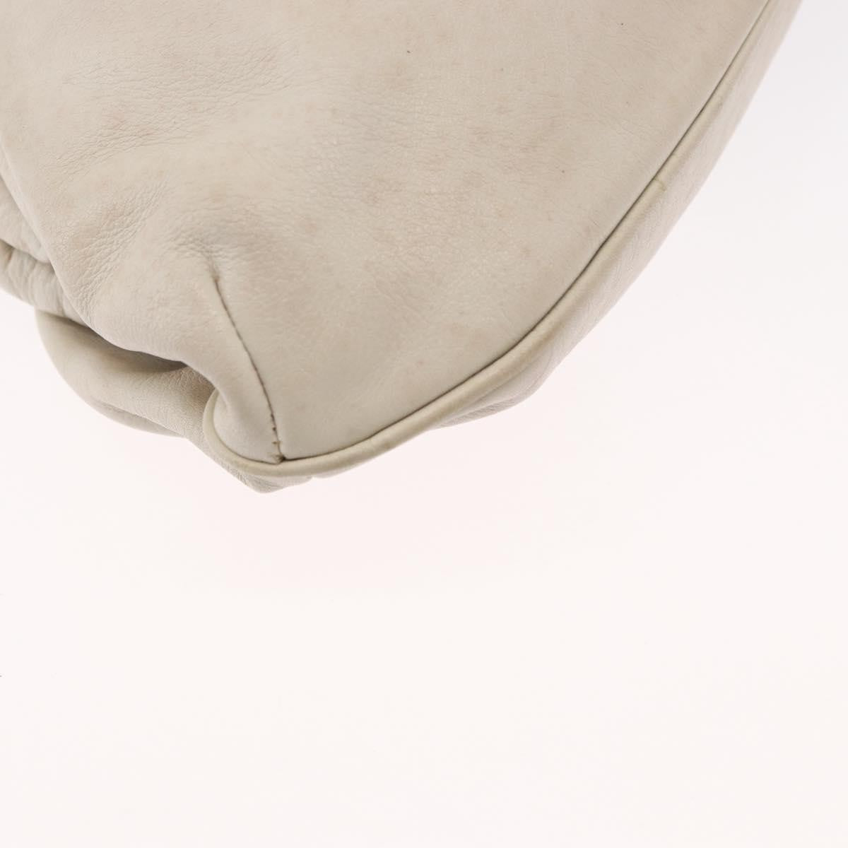 Celine Vintage Shoulder Bag Leather White Leather Shoulder Bag Bag (Pre-Owned)
