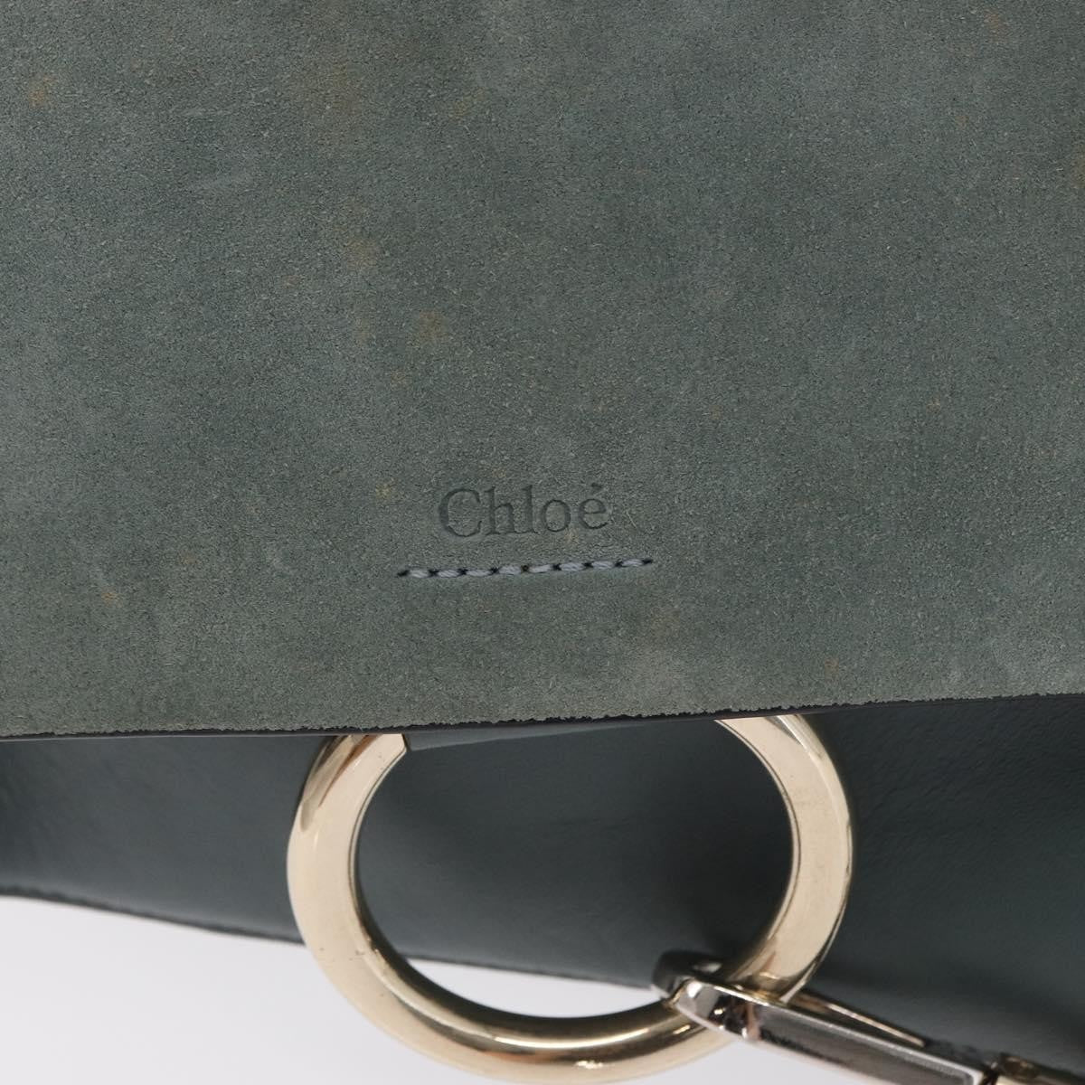 Chloe Faye Shoulder Bag Leather And Suede Green Leather Shoulder Bag Bag (Pre-Owned)