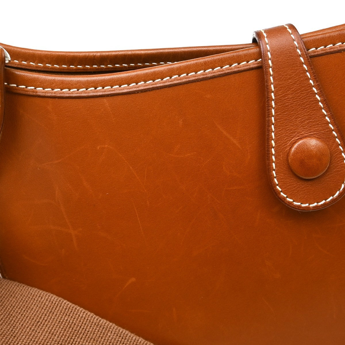 Hermes Evelyne Bag Gen Iii Clemence Brown Leather Handbag (Pre-Owned)