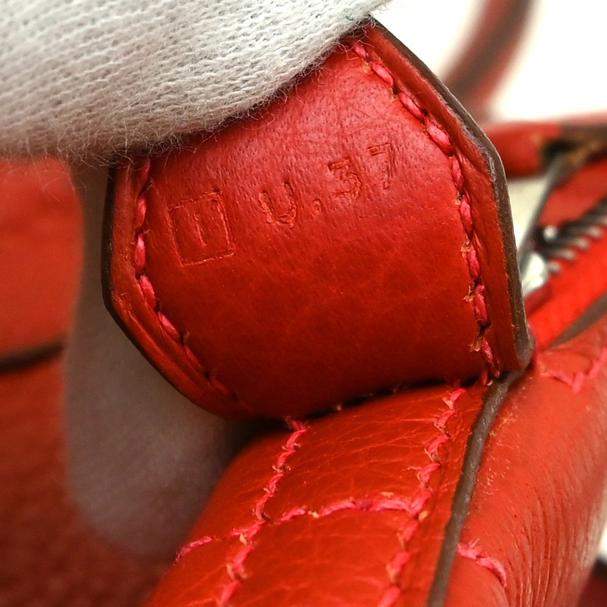 Hermes Bolide Bag Ardennes Red Leather Handbag (Pre-Owned)