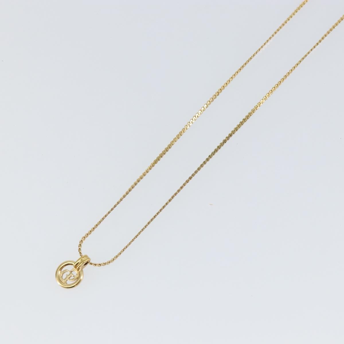 Christian Dior Cd Round Pendant Necklace Metal Gold Metal Necklace Jewelry (Pre-Owned)