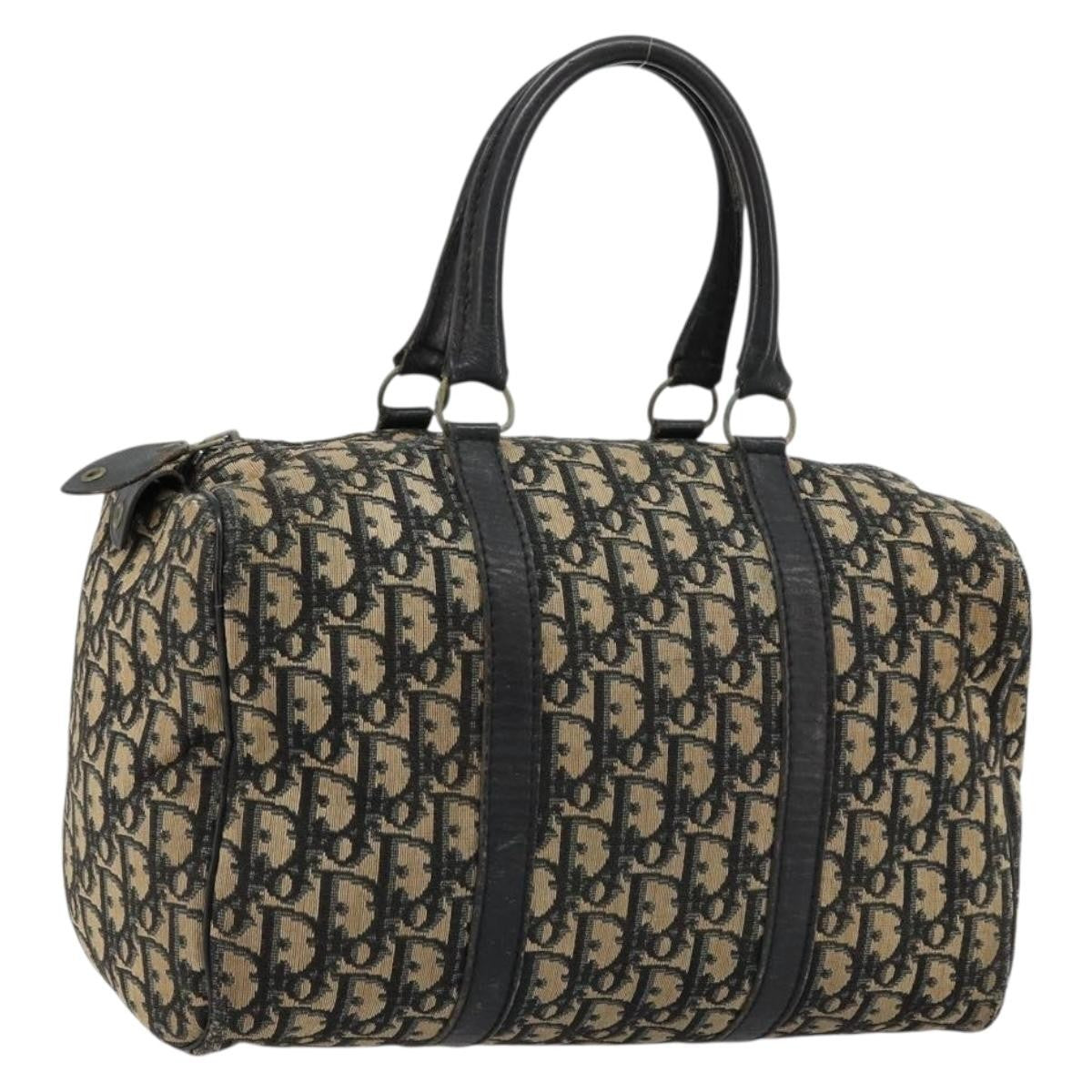 Christian Dior Vintage Trotter Handbag Canvas Navy Canvas Handbag (Pre-Owned)