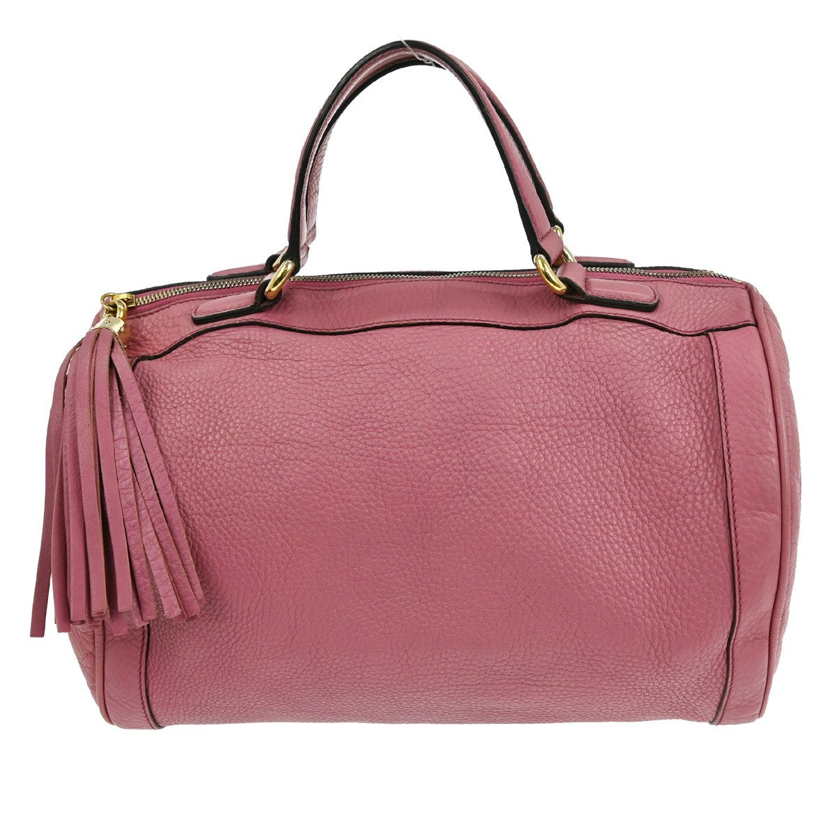 Gucci Soho Boston Bag Leather Pink Leather Handbag (Pre-Owned)