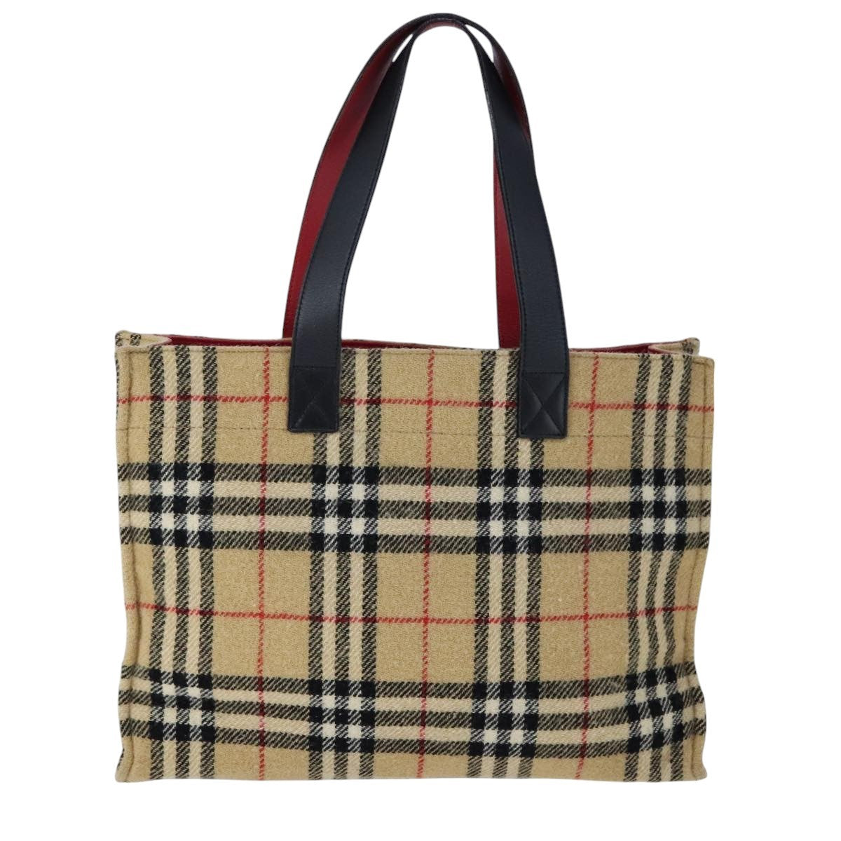Burberry Nova Check Blue Label Cotton Beige Cotton Tote Bag Bag (Pre-Owned)