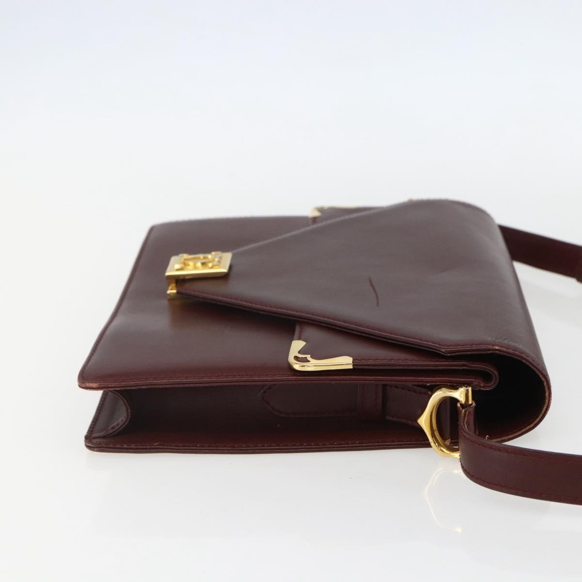 Cartier Must De Cartier Shoulder Bag Leather Burgundy Leather Shoulder Bag Bag (Pre-Owned)