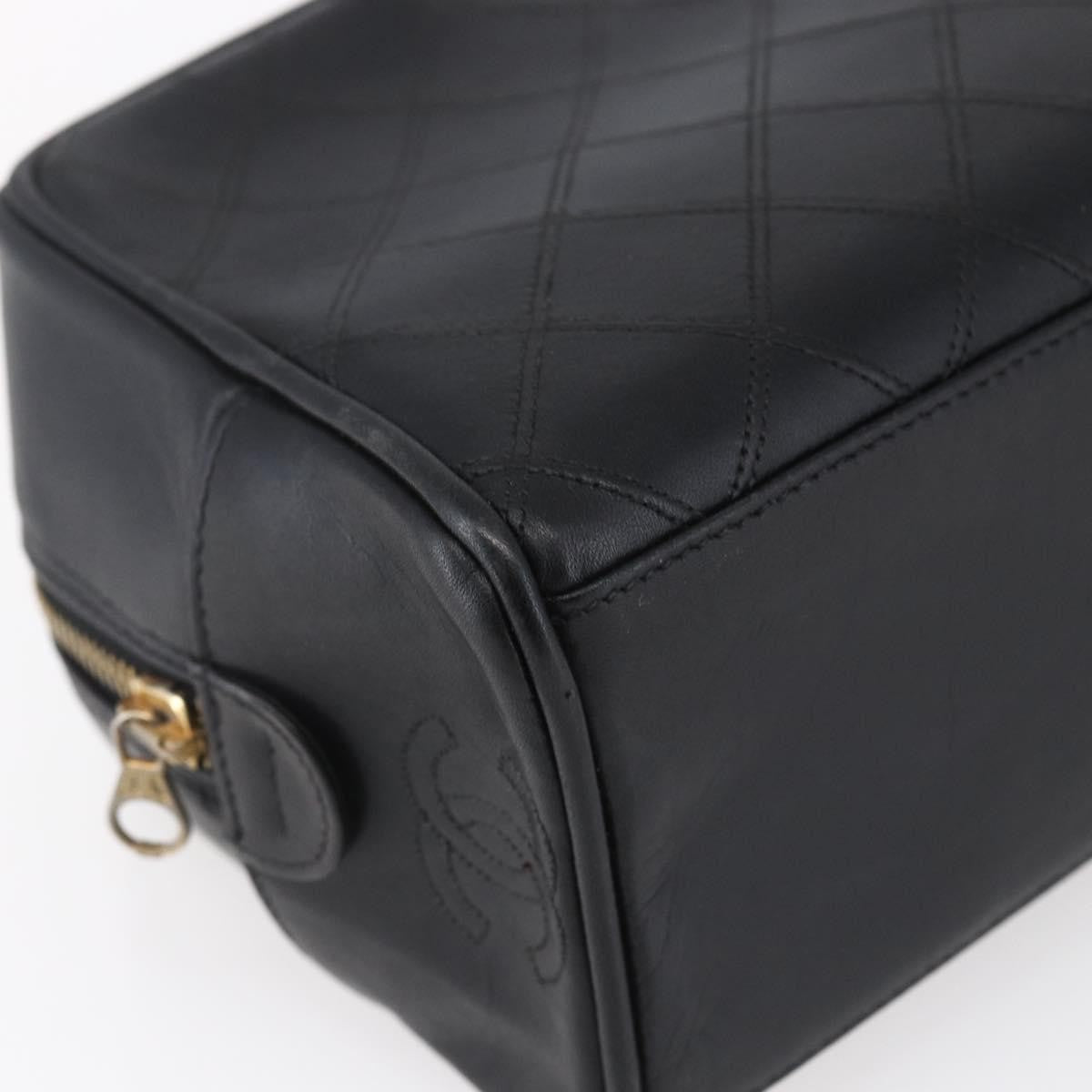 Chanel Vintage Toiletry Pouch Leather Black Patent_Leather Clutche & Pouche Bag (Pre-Owned)