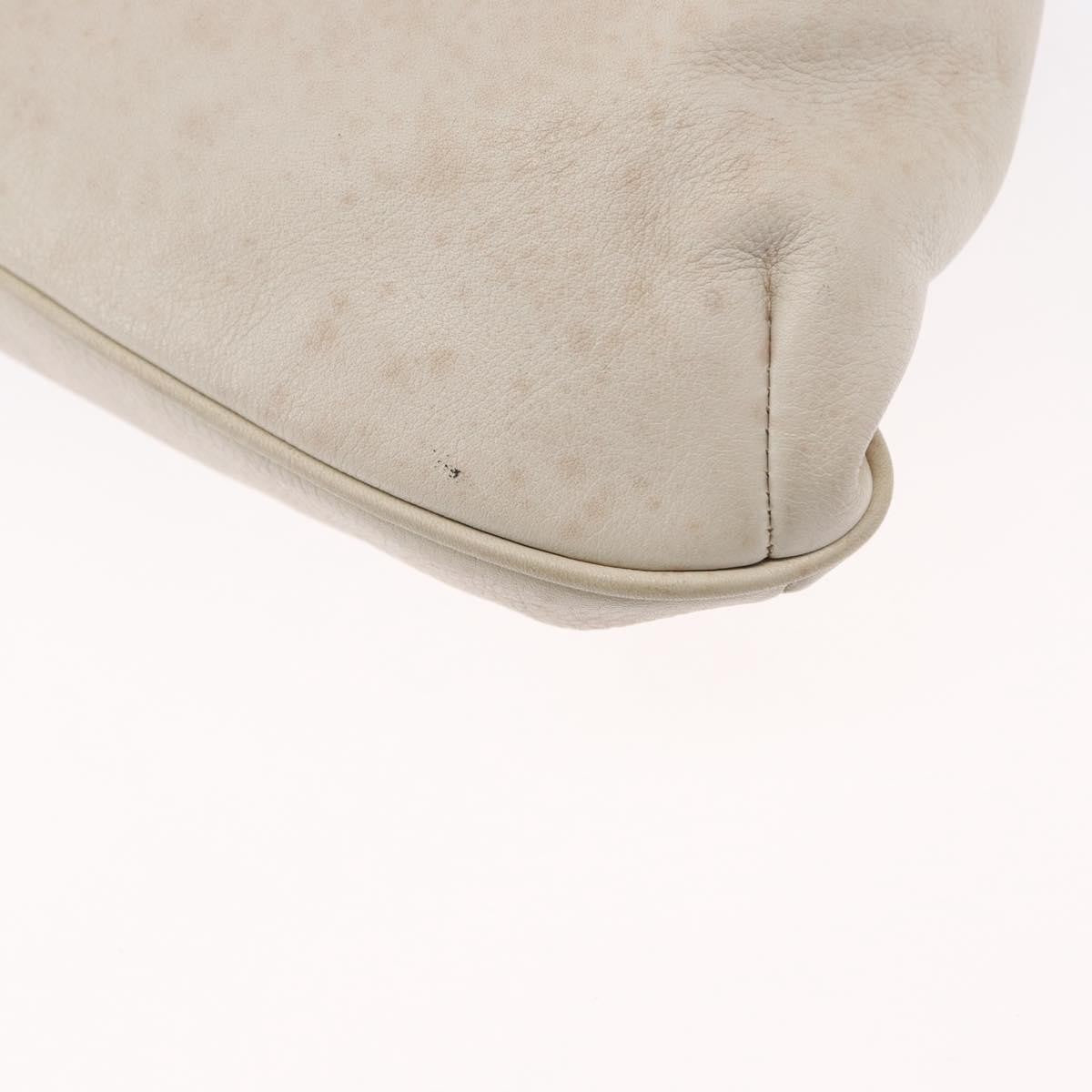 Celine Vintage Shoulder Bag Leather White Leather Shoulder Bag Bag (Pre-Owned)