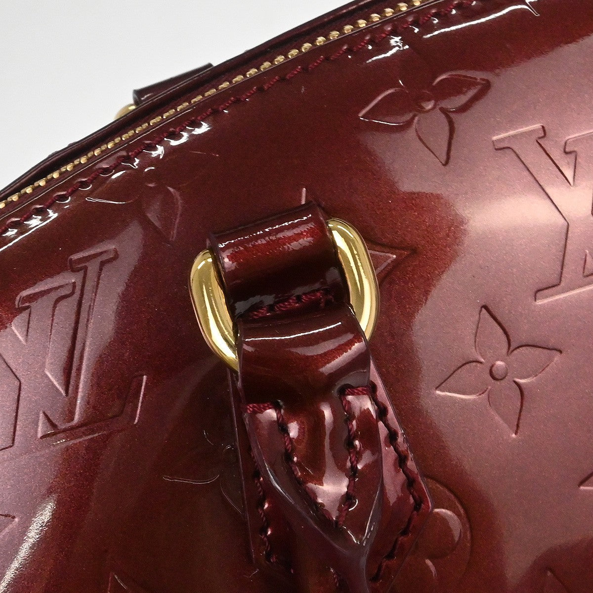 Louis Vuitton Sherwood Handbag Monogram Vernis Red Patent_Leather Handbag (Pre-Owned)
