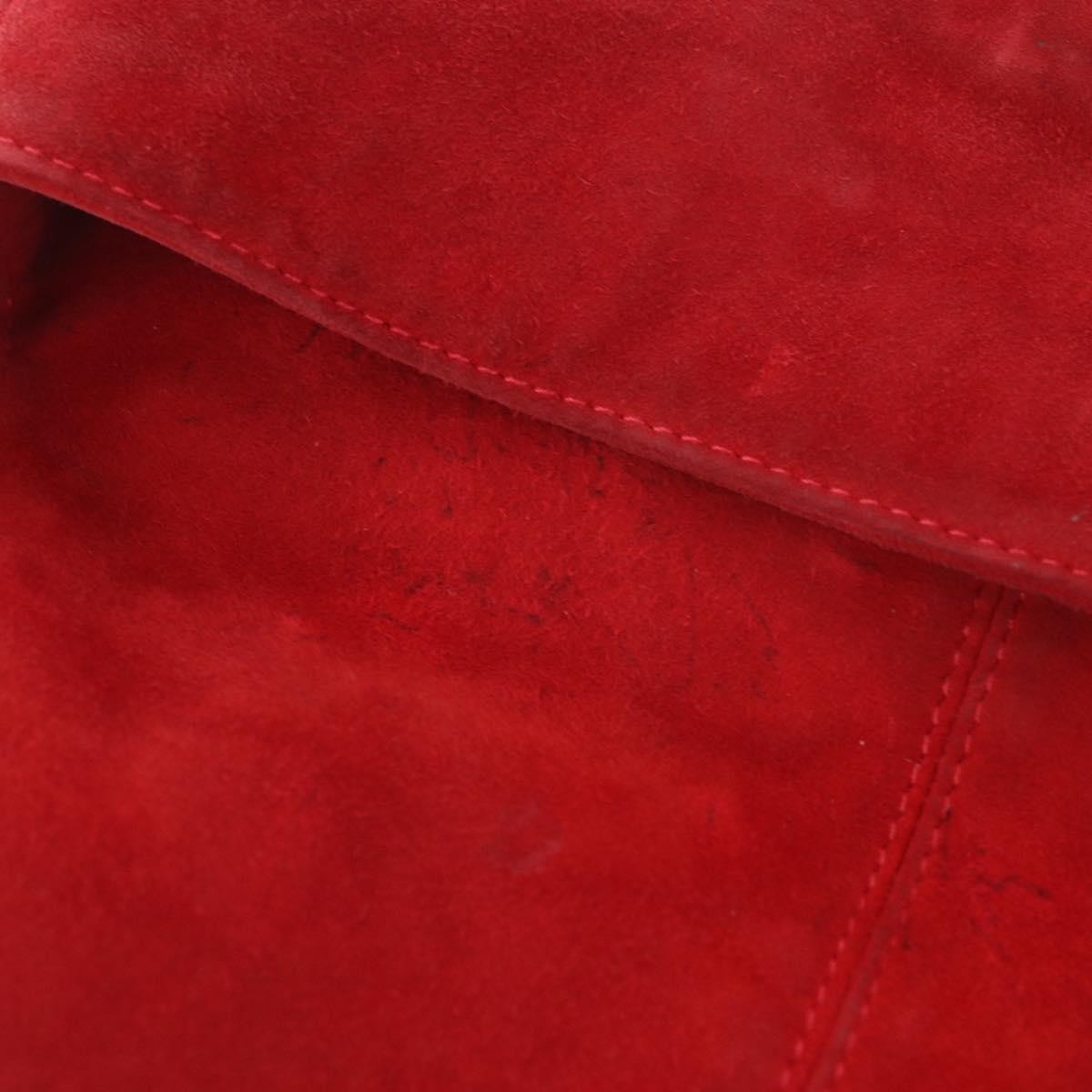 Fendi Baguette Bag Leather Red Suede Shoulder Bag Bag (Pre-Owned)