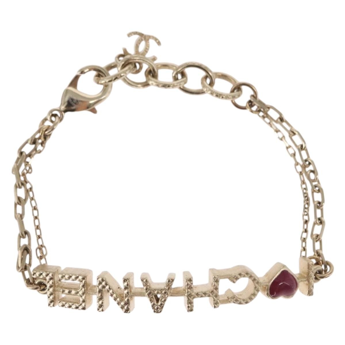 Chanel I Love Chanel Bracelet Metal With Resin Gold Metal Bracelet Jewelry (Pre-Owned)