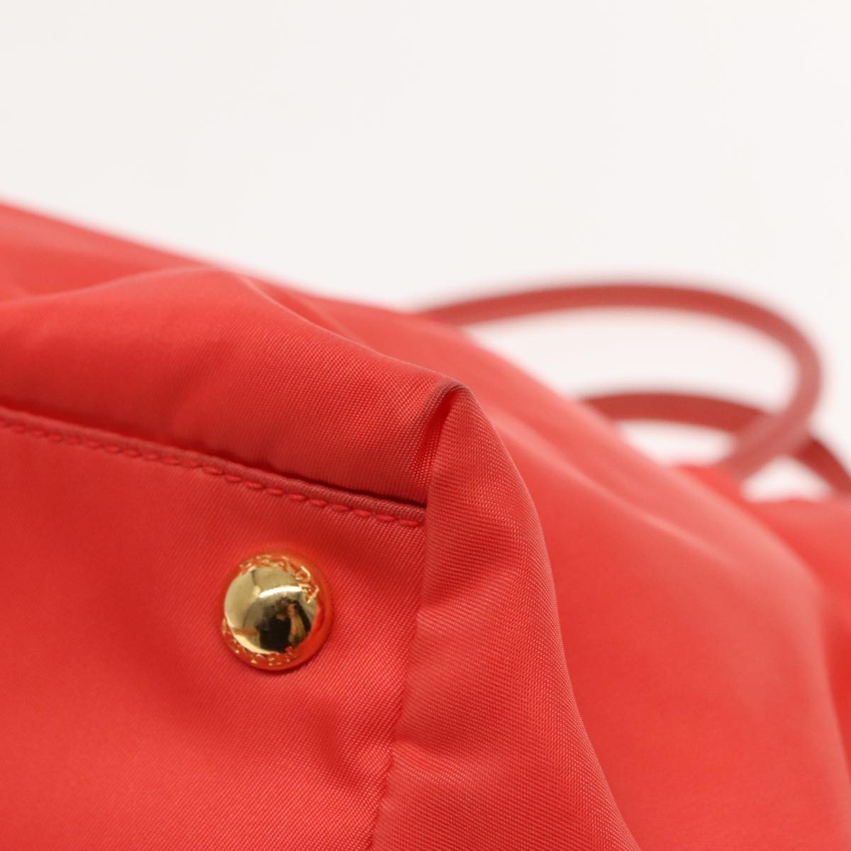Prada Bow Tote Tessuto Orange Nylon Handbag (Pre-Owned)
