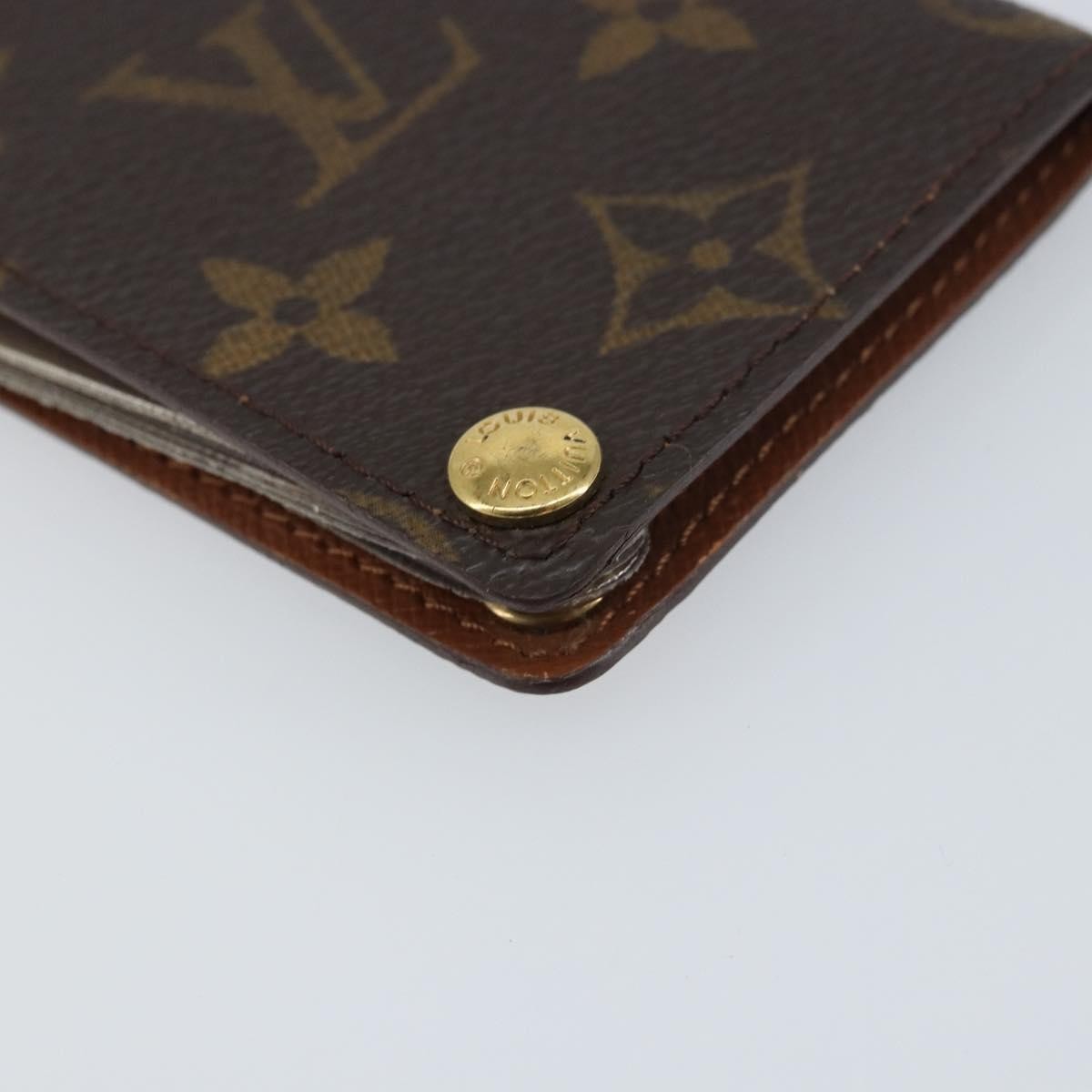 Louis Vuitton Porte Cartes Pression Card Case Monogram Canvas Brown Canvas Card Holders Accessory (Pre-Owned)
