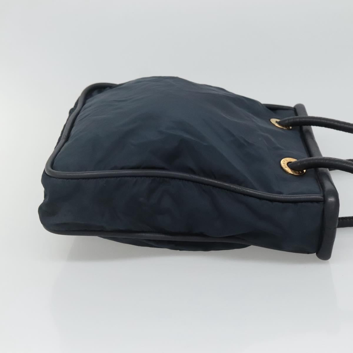 Celine Circle Logo Handbag Nylon Navy Nylon Tote Bag Bag (Pre-Owned)