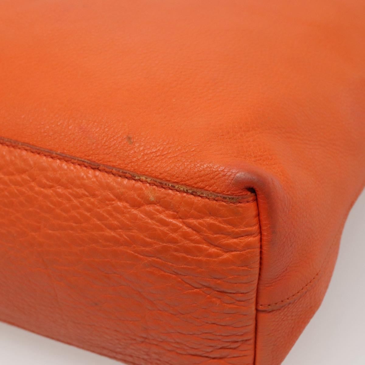Prada Vintage Tote Leather Orange Leather Tote Bag Bag (Pre-Owned)
