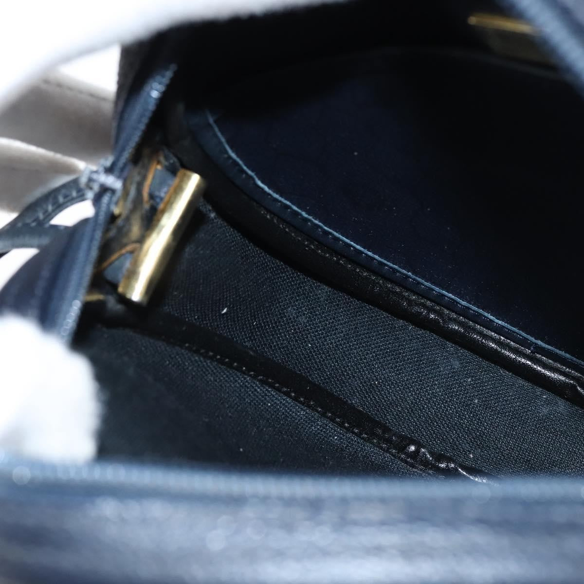 Christian Dior Vintage Honeycomb Shoulder Bag Canvas And Leather Navy Pvc Shoulder Bag Bag (Pre-Owned)