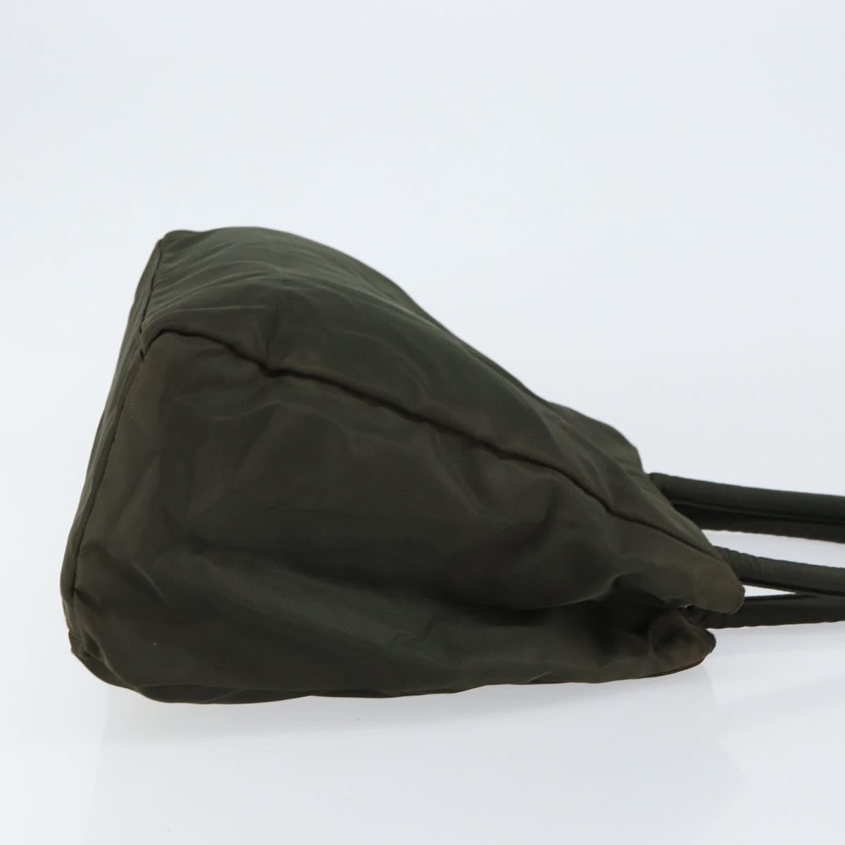 Prada Vintage Zip Tote Tessuto Khaki Nylon Tote Bag Bag (Pre-Owned)