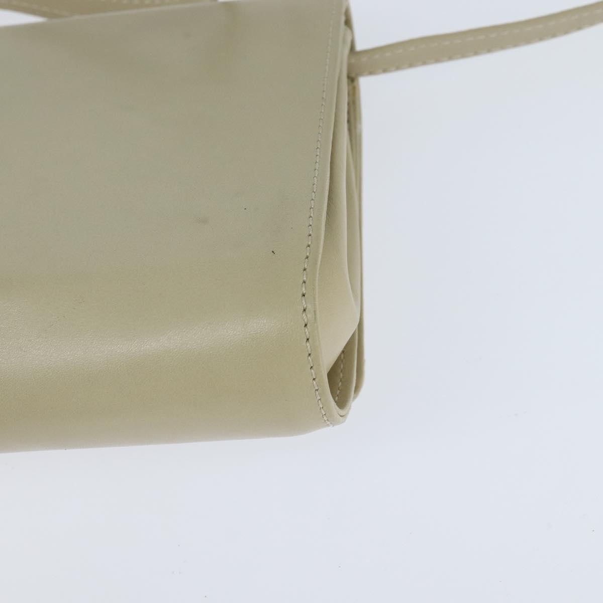 Celine Flap Shoulder Bag Leather Beige Leather Shoulder Bag Bag (Pre-Owned)