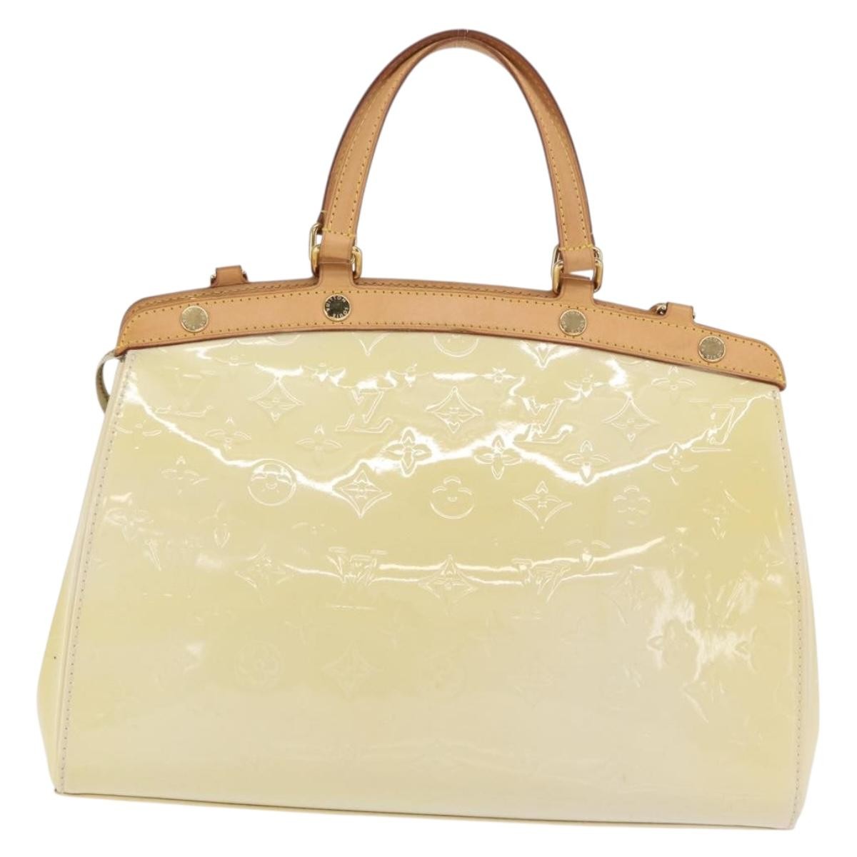 Louis Vuitton Brea Handbag Monogram Vernis Beige Patent_Leather Handbag (Pre-Owned)