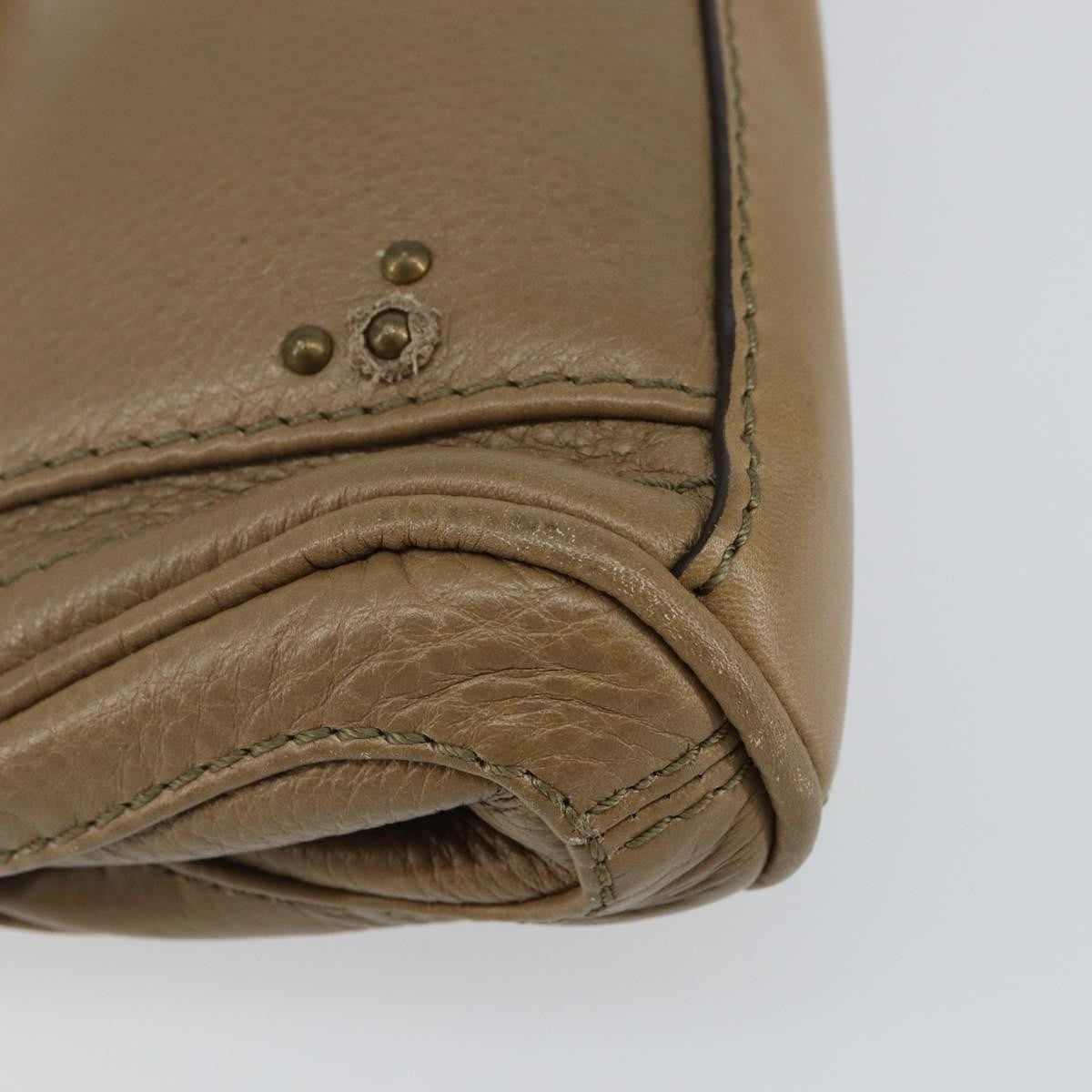 Chloe Paddington Pouch Leather Beige Leather Bag (Pre-Owned)