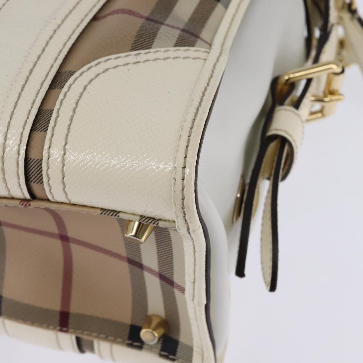Burberry Minford Satchel Haymarket Coated Canvas Beige Canvas Tote Bag Bag (Pre-Owned)